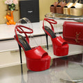 SL SUPER HIGH HEELS SANDAL RED CALFSKIN