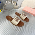 Slippers Brown Leather With Sedge Straps