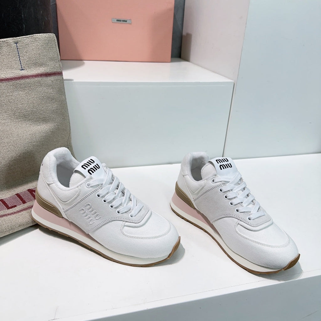 White And Light Gray Sneakers Canvas