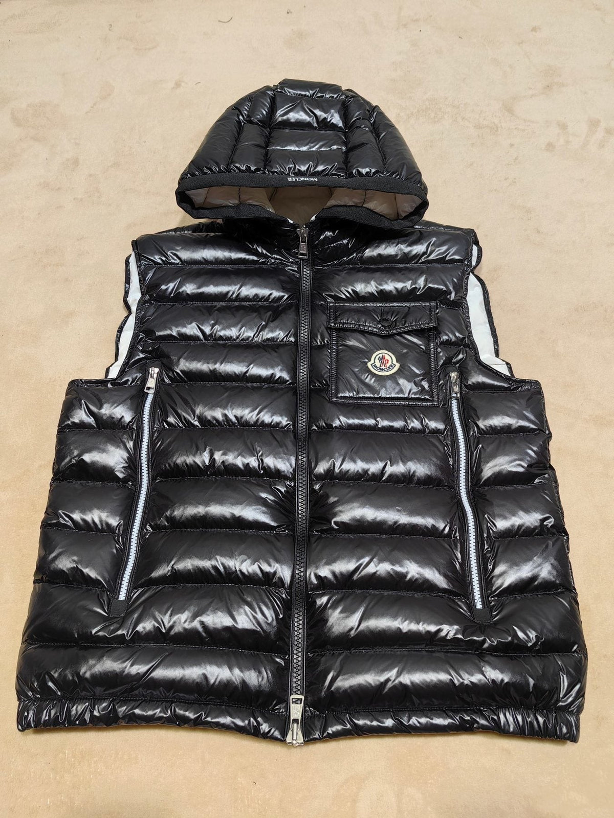 Moncler Hooded Quilted Down Vest