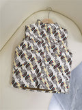 The North Face x Gucci White Diagonal Logo-Print Quilted Vest