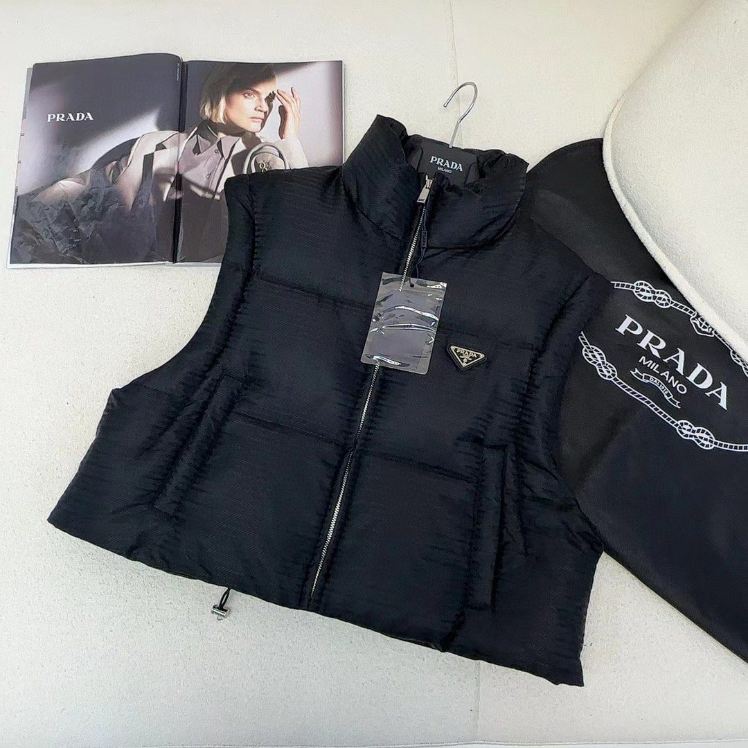 Prada Cropped Quilted Puffer Vest