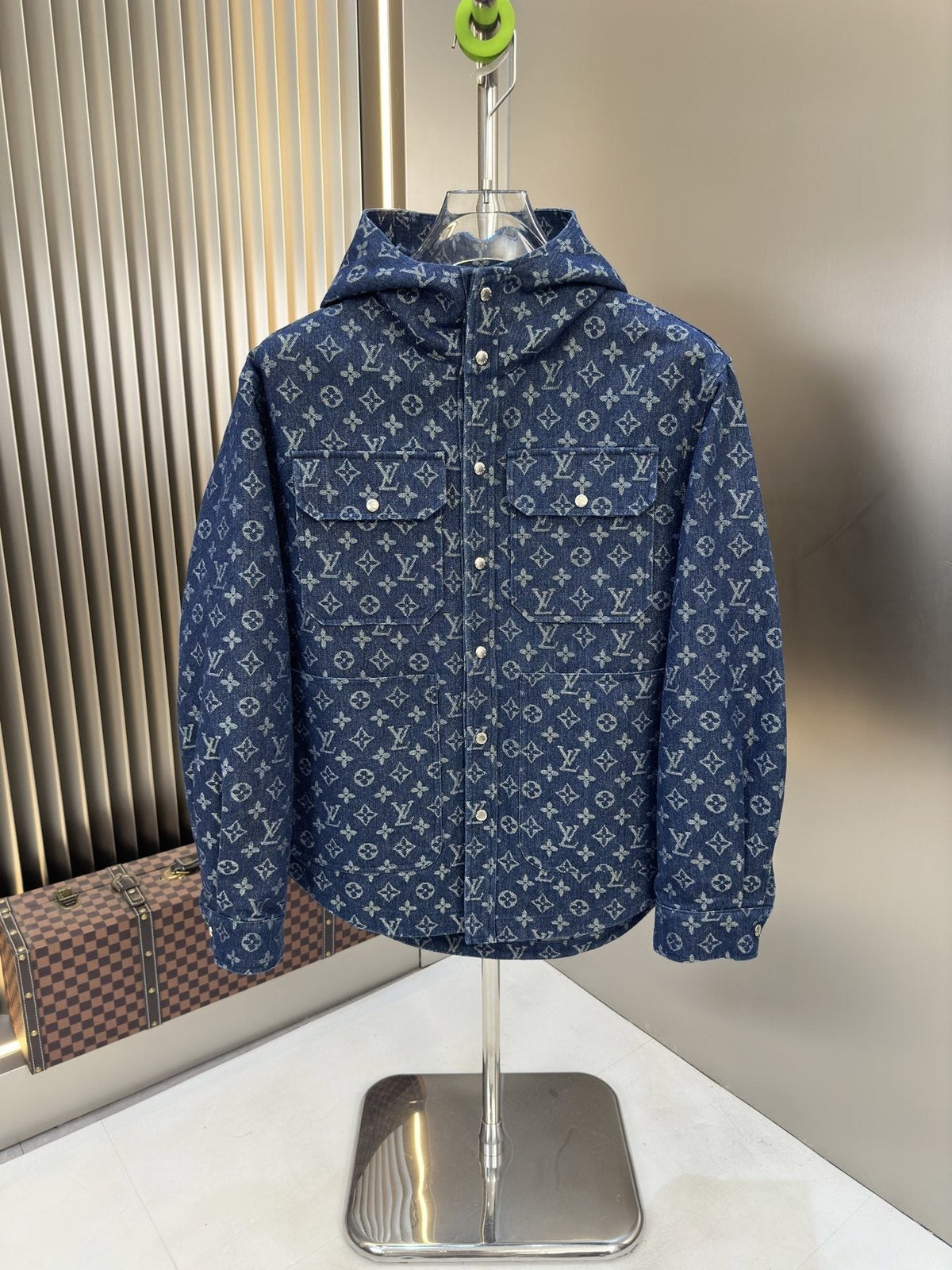 LV Allover Pattern Hooded Jacket