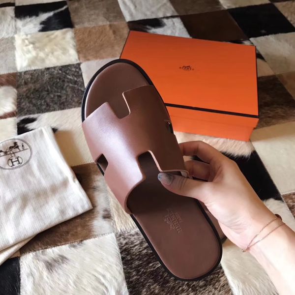 HERM Izmir Sandals In Camarel Swift Leather