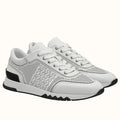 HERM Men's C-Addict Sneakers In White Perforated Calfskin