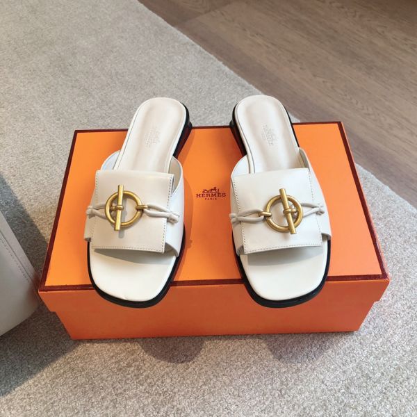 HERM Women's Isle Sandals in White Leather
