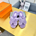 ORAN SHEARLING SANDALS PERIWINKLE PURPLE